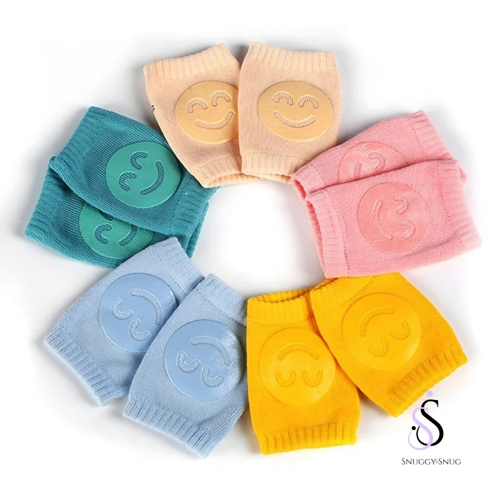 Smiley Safe Knee Pads – Stretchable, Anti-Slip, Padded, Elastic, Soft & Comfortable (0-3y)🧸👶