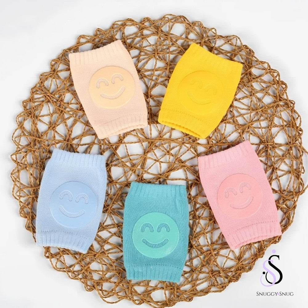 Smiley Safe Knee Pads – Stretchable, Anti-Slip, Padded, Elastic, Soft & Comfortable (0-3y)🧸👶